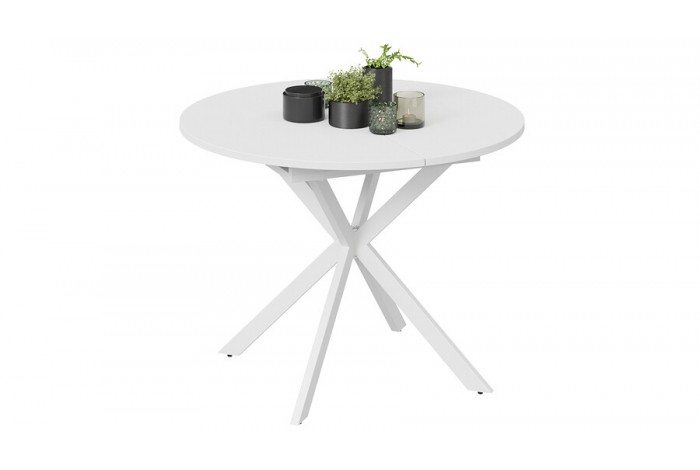 Стол обеденный раздвижной «Мэдисон» Тип 1 Белый муар, Белый