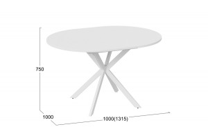 Стол обеденный раздвижной Мэдисон Тип 1 Белый муар, Белый