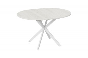 Стол обеденный раздвижной Мэдисон Тип 1 Белый муар, Дуб Крафт белый