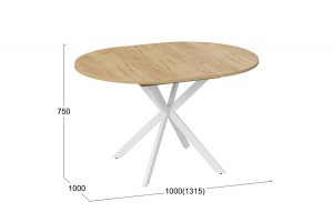 Стол обеденный раздвижной Мэдисон Тип 1 Белый муар, Дуб Крафт золотой