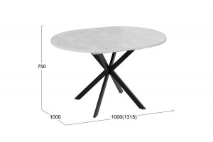 Стол обеденный раздвижной Мэдисон Тип 1 Черный муар, Ателье светлый