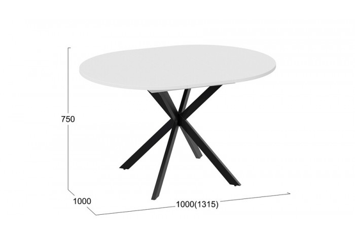Стол обеденный раздвижной «Мэдисон» Тип 1 Черный муар, Белый