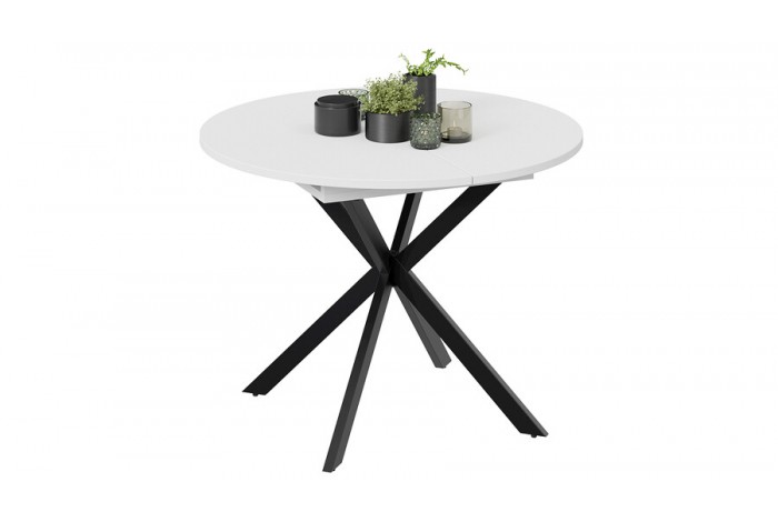 Стол обеденный раздвижной «Мэдисон» Тип 1 Черный муар, Белый