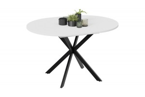 Стол обеденный раздвижной Мэдисон Тип 1 Черный муар, Белый