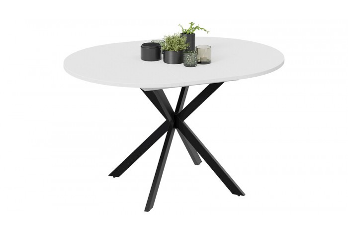 Стол обеденный раздвижной «Мэдисон» Тип 1 Черный муар, Белый