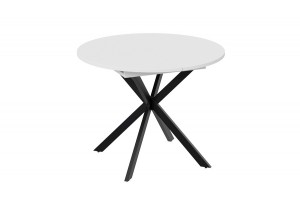 Стол обеденный раздвижной Мэдисон Тип 1 Черный муар, Белый