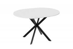 Стол обеденный раздвижной Мэдисон Тип 1 Черный муар, Белый