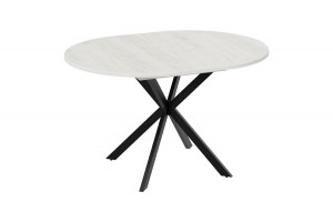 Стол обеденный раздвижной Мэдисон Тип 1 Черный муар, Дуб Крафт белый