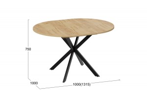 Стол обеденный раздвижной Мэдисон Тип 1 Черный муар, Дуб Крафт золотой