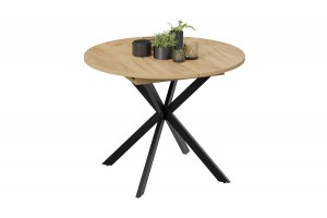 Стол обеденный раздвижной Мэдисон Тип 1 Черный муар, Дуб Крафт золотой