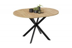 Стол обеденный раздвижной Мэдисон Тип 1 Черный муар, Дуб Крафт золотой