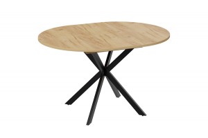 Стол обеденный раздвижной Мэдисон Тип 1 Черный муар, Дуб Крафт золотой