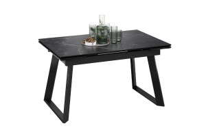 Стол обеденный раздвижной Стоун Тип 1 Черный муар, Керамика матовая черный мрамор