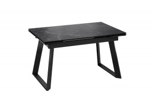 Стол обеденный раздвижной Стоун Тип 1 Черный муар, Керамика матовая черный мрамор