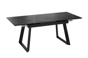 Стол обеденный раздвижной Стоун Тип 1 Черный муар, Керамика матовая черный мрамор