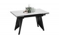 Стол обеденный «Шелдон» Тип 1 Черный муар, Керамика матовая белый мрамор