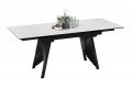 Стол обеденный «Шелдон» Тип 1 Черный муар, Керамика матовая белый мрамор