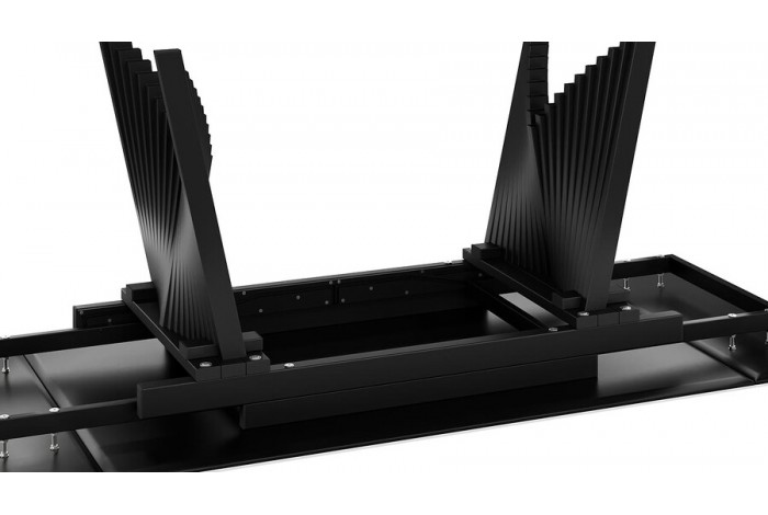 Стол обеденный «Шелдон» Тип 1 Черный муар, Керамика матовая белый мрамор