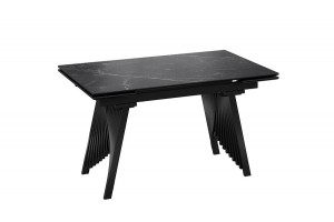 Стол обеденный Шелдон Тип 1 Черный муар, Керамика матовая черный мрамор