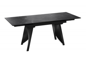 Стол обеденный Шелдон Тип 1 Черный муар, Керамика матовая черный мрамор