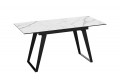 Стол обеденный «Техно» Черный муар, Стекло глянцевое белый мрамор