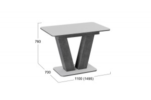Стол раздвижной Чинзано Тип 1 Моод темный/стекло белое матовое