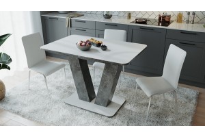 Стол раздвижной Чинзано Тип 1 Моод темный/стекло белое матовое