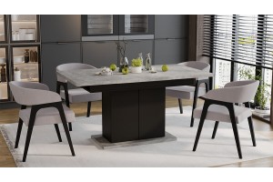 Стол раздвижной Детройт Тип 1  Черный, Ателье светлый