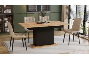 Стол раздвижной Детройт Тип 1 Черный, Дуб Крафт золотой