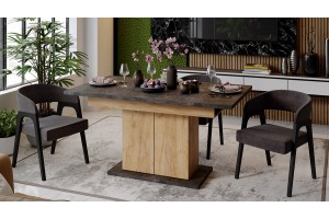 Стол раздвижной Детройт Тип 1 Дуб Крафт золотой, Ателье темное