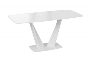 Стол раздвижной Фабио Тип 1 Белый матовый, Стекло глянцевое белое