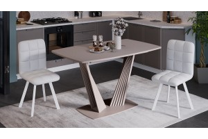 Стол раздвижной Фабио Тип 1 Капучино матовый, Стекло матовое капучино