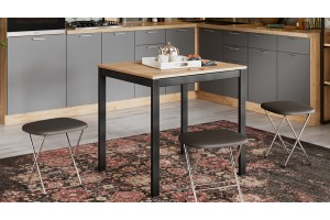 Стол раздвижной Слайд Тип 1 Черный муар, Дуб Крафт золотой