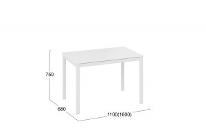 Стол раздвижной Слайд Тип 2 Белый матовый, Белый