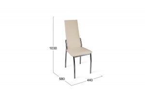 Стул Кредо Хром, к/з Бежевый Ваниль 890