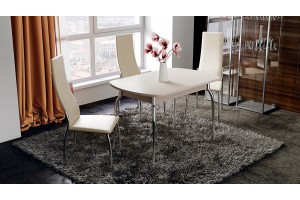 Стул Кредо Хром, к/з Бежевый Ваниль 890