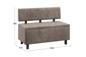 Скамья прямая Брайтон (1000 мм) Венге Цаво, Wellmart Latte