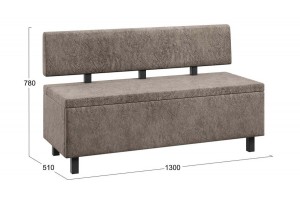 Скамья прямая Брайтон (1300 мм) Венге Цаво, Wellmart Latte