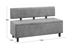 Скамья прямая Брайтон (1300 мм) Венге Цаво, Wellmart Silver