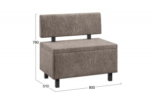 Скамья прямая Брайтон (800 мм) Венге Цаво, Wellmart Latte