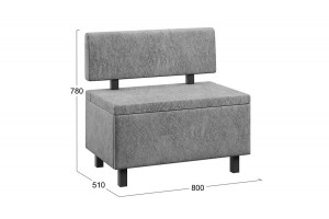 Скамья прямая Брайтон (800 мм) Венге Цаво, Wellmart Silver