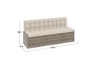 Скамья прямая Форест Дуб Сонома трюфель, Кожзам Бежевый