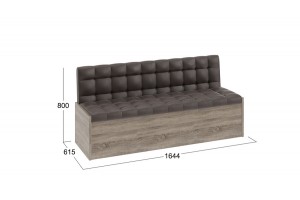 Скамья прямая Форест Дуб Сонома трюфель, Кожзам Коричневый