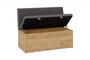 Скамья прямая Мальта Дуб Крафт золотой, Микровелюр Серо-коричневый