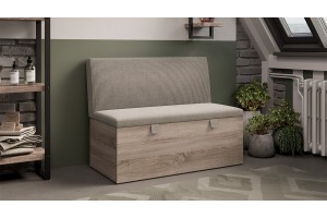 Скамья прямая Мальта Дуб Сонома трюфель, Микровелюр Мокко