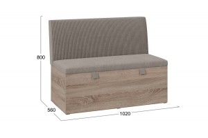 Скамья прямая Мальта Дуб Сонома трюфель, Микровелюр Мокко