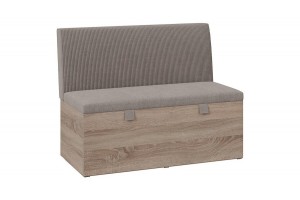 Скамья прямая Мальта Дуб Сонома трюфель, Микровелюр Мокко