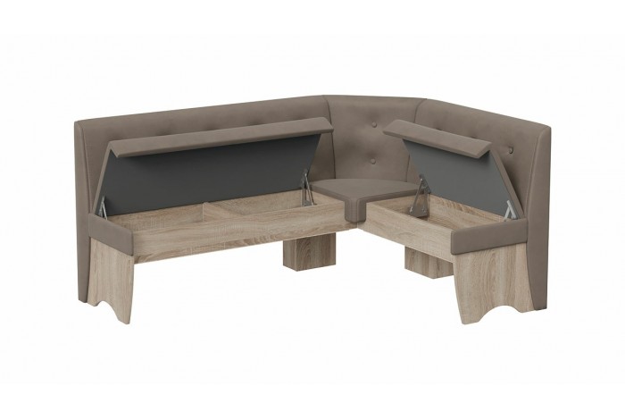 Кухонный уголок «Барселона» Дуб Сонома трюфель, Микровелюр Duna Stone