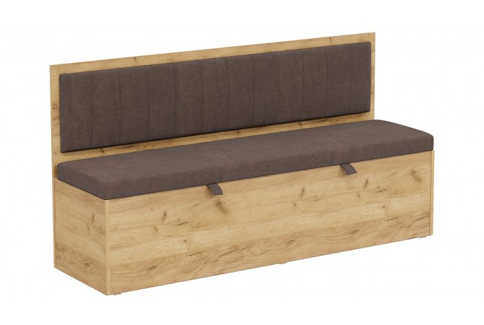 Скамья прямая «Берген» - 0009.177.000 Дуб Крафт золотой, Велюр Коричневый