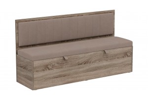 Скамья прямая Берген Дуб Сонома трюфель, Велюр Мокко светлый